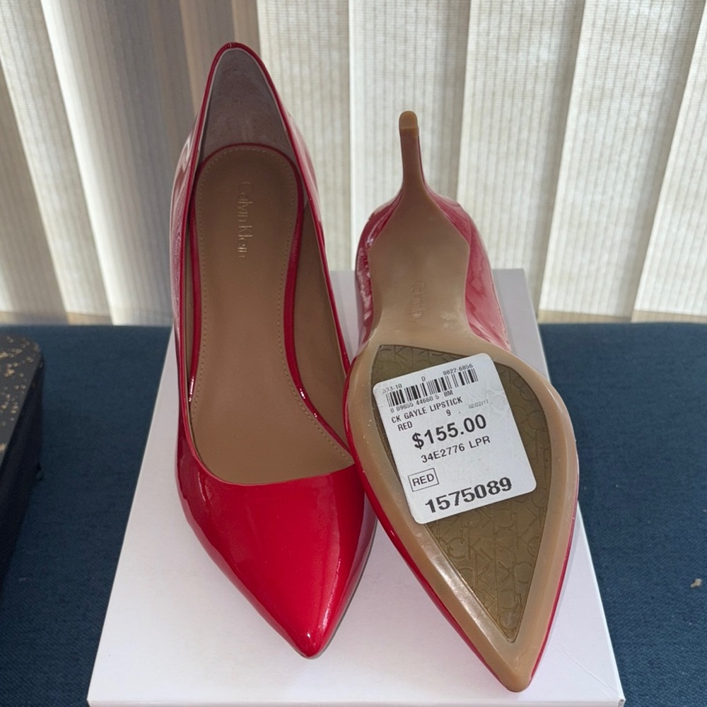 NWT - Calvin Klein Red Patent Heels - Picture 5 of 7